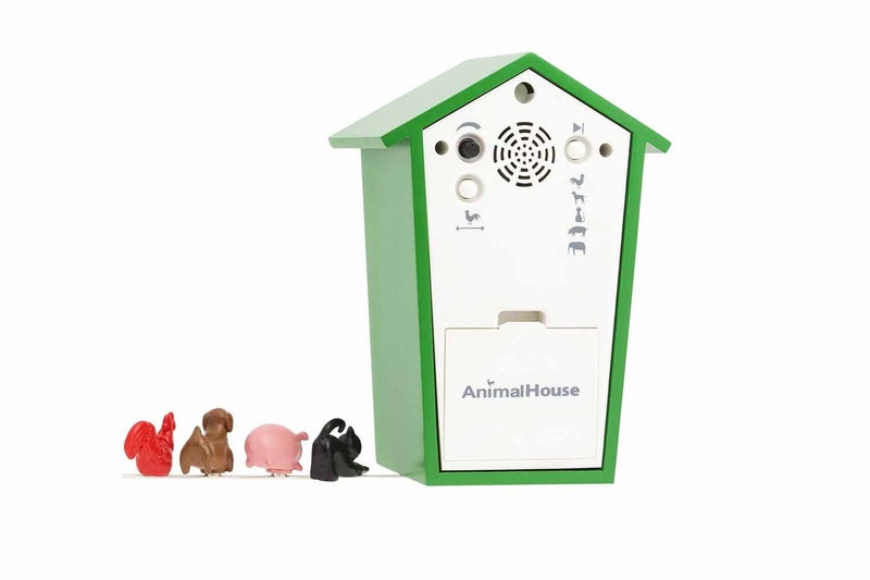 KOOKOO AnimalHouse Green, Small Cuckoo Clock with 5 Farm Animals Sounds (Natural Field Recordings) - Image 2